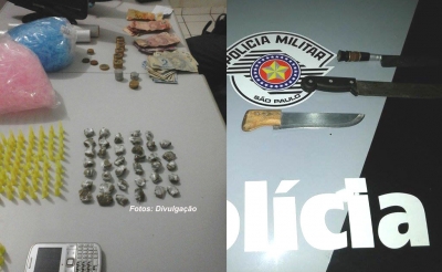 Garoto de 13 anos é detido tentando assaltar posto. Mulher é presa com drogas 