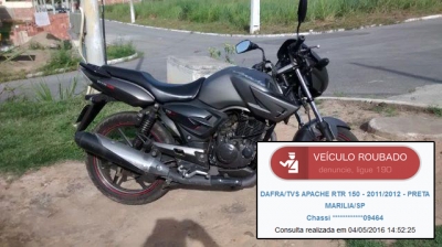 Vendedor tem moto furtada na São Luiz