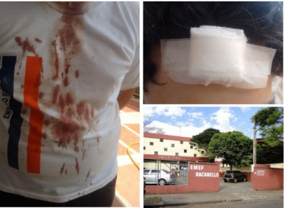 Estudante é atingido com cadeira em escola