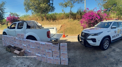 Polícia Rodoviária apreende carregamento de whisky contrabandeado