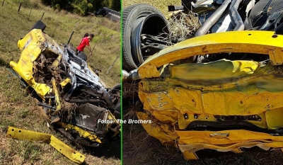 Camaro "voa" a 200 km/h e causa grave acidente