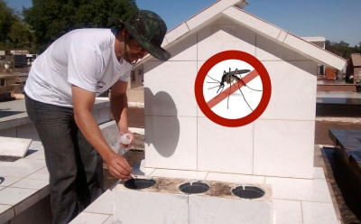 Dengue: Saúde faz ações de controle no cemitério