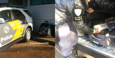 Mala recheada com maconha é apreendida na região