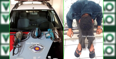Homem é preso pela PM após furtar ferramentas de Kombi 