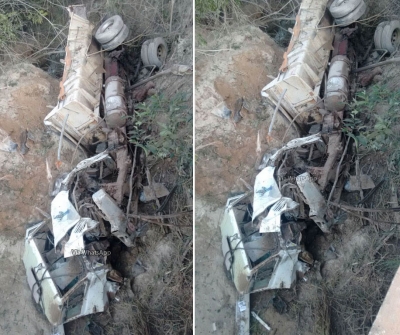 Motorista perde o controle e cai em ponte de vicinal