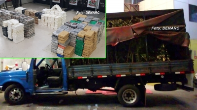 Caminhão com placas da região é envolvido na apreensão de meia tonelada de cocaína