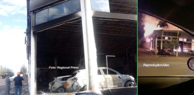Incêndio destrói concessionária de veículos na região