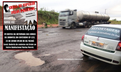 SP-333: DER faz tapa buracos de emergência. Protesto pela retomada das obras será dia 23