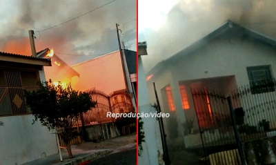 Incêndio em residência mobiliza Bombeiros em Marília