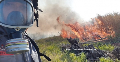 Fogo em mato: com estiagem prolongada, Marília vive dia de caos