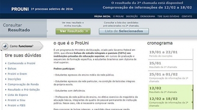 Prouni divulga lista da segunda chamada