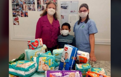 Garoto faz aniversário e arrecada fraldas para doação em UTI Neonatal da região