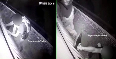 Rapaz escala empresa para furtar câmeras de segurança, é filmado e acaba preso pela PM