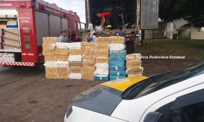 Polícia Rodoviária apreende container com 2,3 toneladas de droga