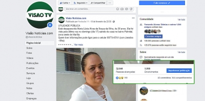 Mulher desaparecida em Marília é localizada por internauta do Visão Notícias na Grande SP