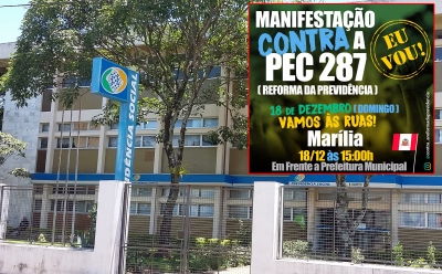 Marília se mobiliza contra reforma da Previdência