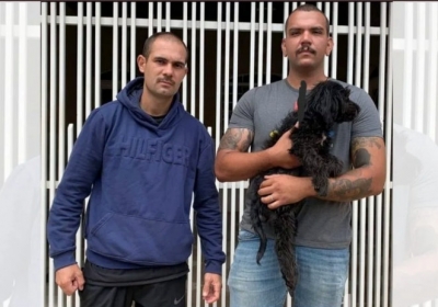 PMs salvam cadela deixada amarrada para morrer em via férrea