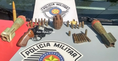 Polícia Militar apreende granada e até morteiros na região