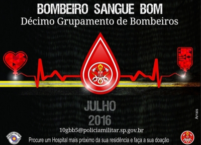 Campanha "Sangue Bom" dos Bombeiros prossegue até dia 30