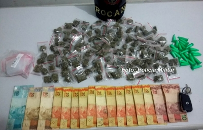 "Chefão" do tráfico é preso pela PM com drogas e muito dinheiro