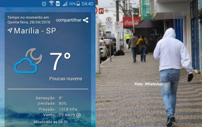 Marília tem a madrugada mais fria do ano