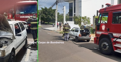 Ação rápida dos Bombeiros evita destruição de carro em Marília