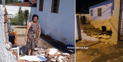 Mulher faz apelo para que motorista assuma prejuízo provocado em sua casa