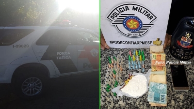 Força Tática prende casal com drogas