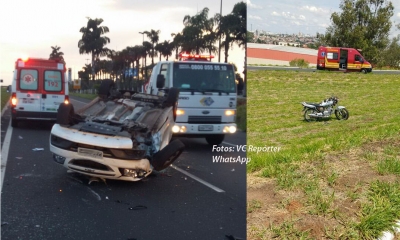 Acidentes deixam quatro pessoas feridas em Marília