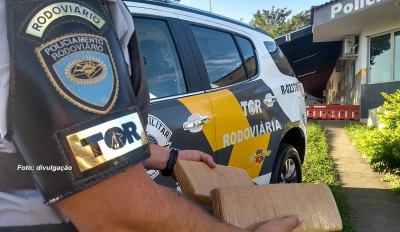 Polícia Rodoviária apreende droga em ônibus, na região