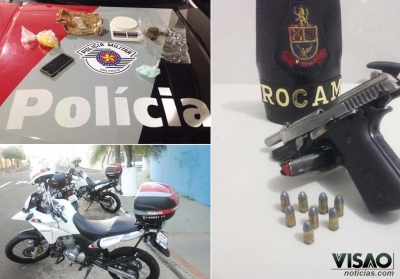 PM apreende arma e drogas durante operação
