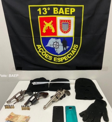 Quadrilha é presa pelo Baep após assaltar propriedade rural 