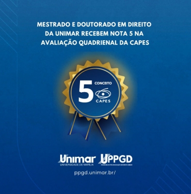Cursos de Mestrado e Doutorado em Direito da Unimar estão entre os melhores do Brasil 