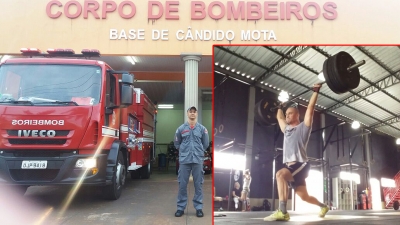 Bombeiro é destaque em levantamento de peso