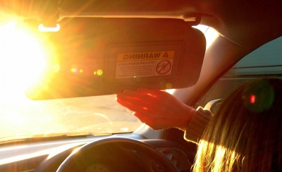 Posição do sol pode interferir na visibilidade ao volante na rodovia