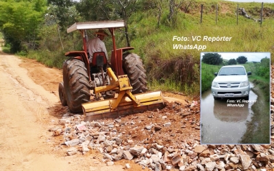Cansados de promessas, produtores rurais recuperam estrada em Marília