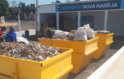 Ecoponto Nova Marília recebe grande volume de produtos recicláveis