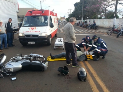 Motociclista bêbado causa acidente na região