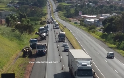 Obras provocam nova lentidão na rodovia do Contorno