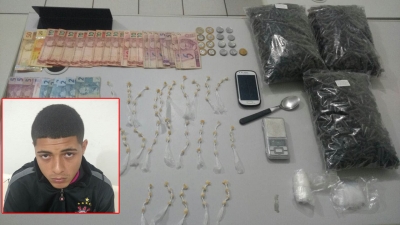 Jovem é preso por tráfico na zona norte