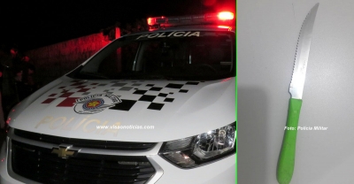 Ladrão é preso após ameaçar pedestre com faca e roubar celular 