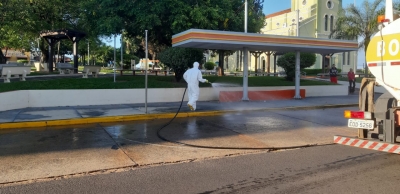 Covid19: Prefeitura de Pompeia inicia desinfecção de áreas de grande circulação