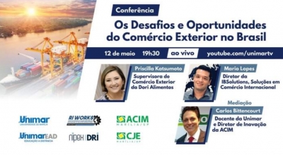 Unimar e Unesp realizam live focada no Comércio Exterior