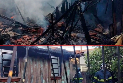 Casal de idosos é salvo após casa pegar fogo