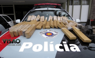 Polícia Militar apreende 36kg de maconha
