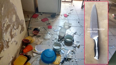 Homem tem distúrbio, coloca fogo na casa e tenta matar os pais em Marília