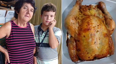 Após pedido nas redes sociais, garoto de 10 anos ganha frango e cesta básica