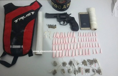 ROCAM apreende arma e drogas na zona oeste de Marília