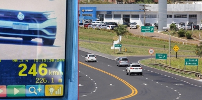 Absurdo: motorista é flagrado na SP-294 dirigindo a 246 km/h