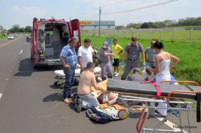 Motociclista tem sérios ferimentos após acidente